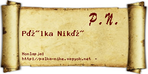 Pálka Niké névjegykártya